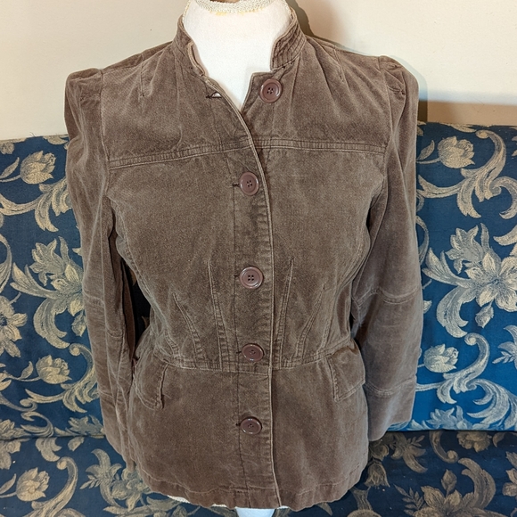 Cote Femme Soft Chocolate Military Style Brushed Jacket - Picture 2 of 6